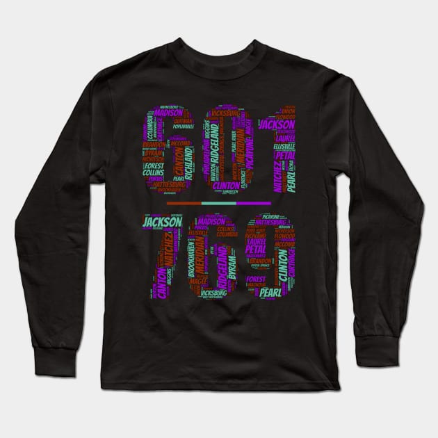 Jackson, Meridian, Hattiesburg, and the 601/769 Long Sleeve T-Shirt by GeePublic